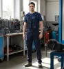 Munkavédelmi póló, CAMO Navy, tengerészkék, terepmintás, 100% pamut, S