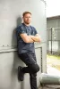 Munkavédelmi póló, CAMO Navy, tengerészkék, terepmintás, 100% pamut, XXL