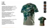 Munkavédelmi póló, CAMO, terepmintás, olíva, 100% pamut, 180g/m2, L