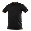 Munkavédelmi póló, fekete, galléros, Garage, pique, 100% pamut, 195g/m2, L