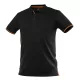 Munkavédelmi póló, fekete, galléros, Garage, pique, 100% pamut, 195g/m2, XL