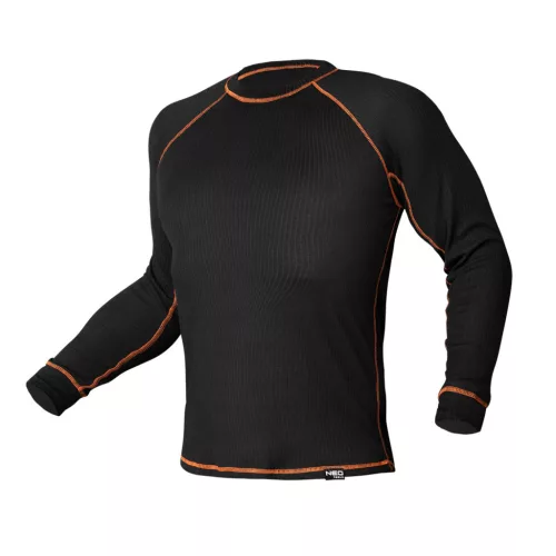 Thermo aláöltözet felső, hosszú ujjú, fekete, Basic, L/XL