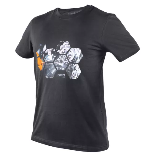 Munkavédelmi póló, hatszög grafika, autóalkatrész minta, 100% pamut, 180g/m2, XXL