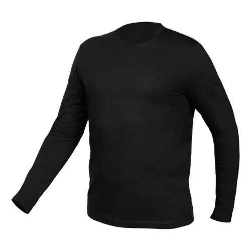 Munkavédelmi póló, hosszú ujjú, fekete, 100% pamut, L