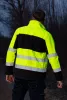 Láthatósági munkavédelmi kabát, softshell, neonsárga-fekete, XL