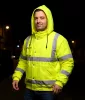 Láthatósági munkavédelmi kabát, könnyű szigetelő béléssel, sárga, M