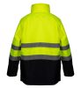 Láthatósági munkavédelmi kabát, vízálló, sárga, S
