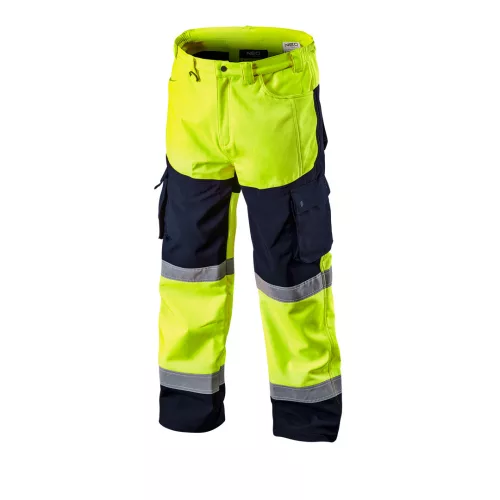 Láthatósági softshell munkásnadrág, citromsárga, L