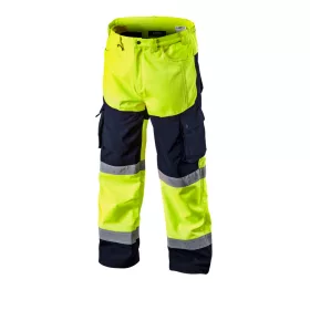 Láthatósági softshell munkásnadrág, citromsárga, M