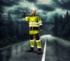 Láthatósági softshell munkásnadrág, citromsárga, XXXL