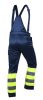 Kantáros munkásnadrág, lélegző, 240gsm, polyester+pamut, tengerészkék, fényvisszaverő csíkokkal, S