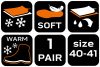 Talpbetét, hőszigetelt, nedvszívó anyag, 40-41, rendelési egység: 12pár