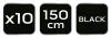 Cipőfűző 150cm, fekete, rendelési egység: 10db