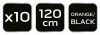 Cipőfűző 120cm, narancs/fekete, rendelési egység: 10db