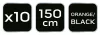 Cipőfűző 150cm, narancs/fekete, rendelési egység: 10db
