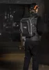 Szerszámos hátizsák, fekete, 20L, erősített 600d poliészter, kívül 7 zseb, belül 19 zseb