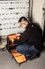 Szerszámos hátizsák, fekete, 20L, erősített 600d poliészter, kívül 7 zseb, belül 19 zseb