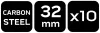 Szerszámtartó klipsz, falra szerelhető, horganyzott acél, átmérő 32mm, 10db