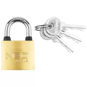   Lakat 30mm réz-acél, időjárásálló, 3 kulccsal, NEO TOOLS