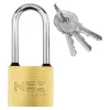 Lakat 40mm hosszúkengyeles, réz-acél, időjárásálló, 3 kulccsal, NEO TOOLS