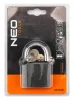 Lakat 50mm, festett öntvény-acél, időjárásálló, 3 kulccsal, NEO TOOLS