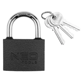   Lakat 75mm, festett öntvény-acél, időjárásálló, 3 kulccsal, NEO TOOLS