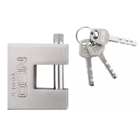   Lakat 50mm oldalcsapos, rézöntvény-acél, időjárásálló, 3 kulccsal, NEO TOOLS