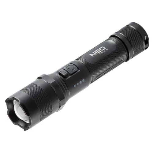 Zseblámpa tölthető, USB, 1000lum, Osram P9 LED, 10W
