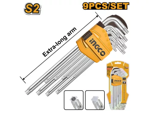INGCO Hosszú torx kulcs készlet 9 részes T10-T50 S2