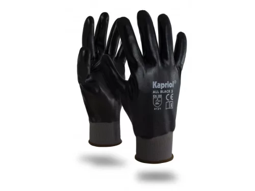 Kapriol All Black védőkesztyű nitril 9
