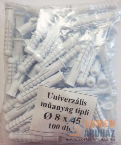 MŰANYAG DŰBEL ¤ 8X 45 UNIVERZÁLIS/100 DB DK