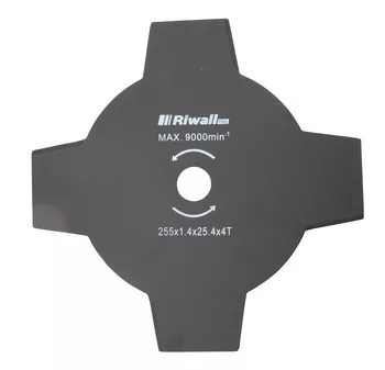 Riwall Négyágú vágókés fűkaszához 255mm / 25,4mm / 1,4 mm