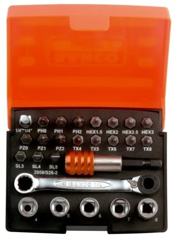 BAHCO Dugókulcs készlet, 1/4', 25 db