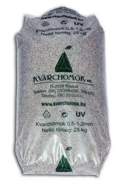 Medence homok Szűrőhomok/kvarchomok zsákos 0,7-1,2 mm szemcse  méret 25 kg/zs