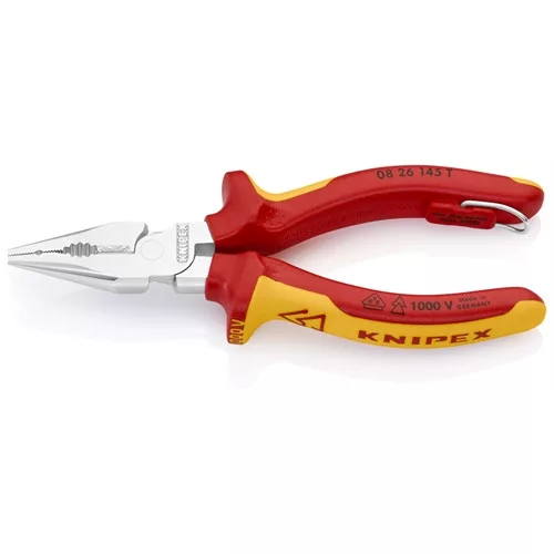 KNIPEX 08 26 145 T BK Hegyes kombinált fogó többrétegű köpennyel szigetelt, VDE 145 mm