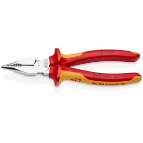   KNIPEX 08 26 185 Hegyes kombinált fogó többkomponensű burkolattal szigetelt, VDE krómozott 185mm