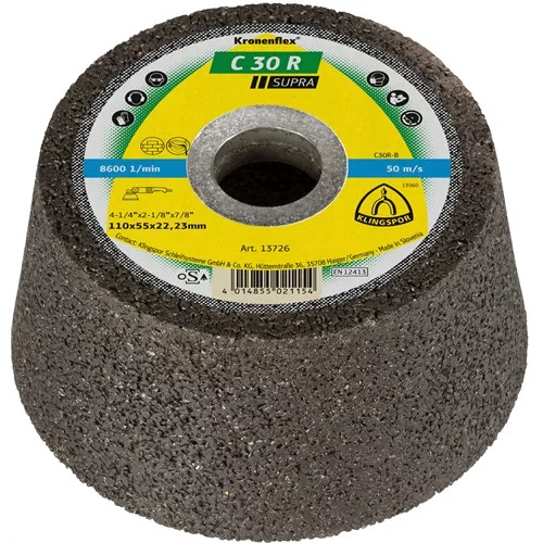 Klingspor fazékkő 110x55x22.23mm C 30 R S Domborított