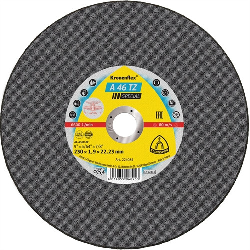 Klingspor vágókorong 230x1.9x22.23mm A 46 TZ S Egyenes INOX