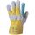 Bőrkesztyű dupla hasítékbőr tenyér/sárga vászon 10