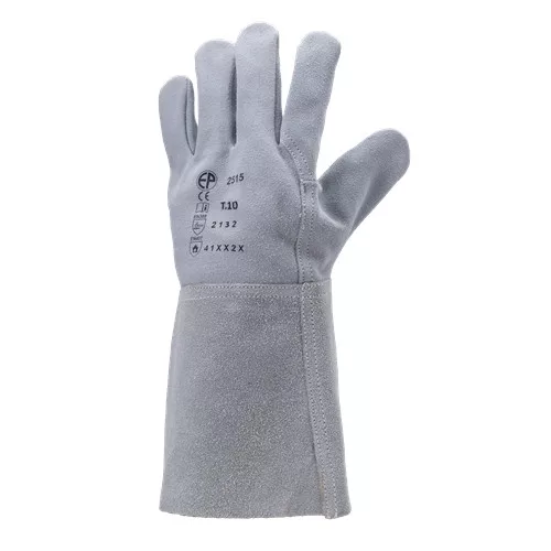 Hegesztőkesztyű szürke marhahasíték 15cm mandzsetta 10