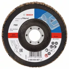   Bosch lamellás tárcsa 125x22.23 mm P60 fémhez Alox X431 kúpos üvegszál