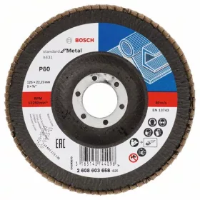   Bosch lamellás tárcsa 125x22.23 mm P80 fémhez Alox X431 kúpos üvegszál