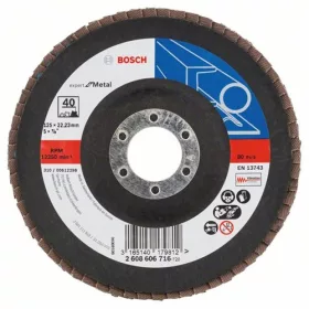   Bosch lamellás tárcsa 125x22.23 mm P40 fémhez Zirkon X551 kúpos üvegszál