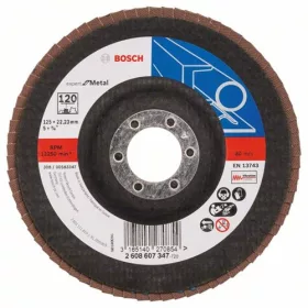   Bosch lamellás tárcsa 125x22.23 mm P120 fémhez Zirkon X551 kúpos üvegszál