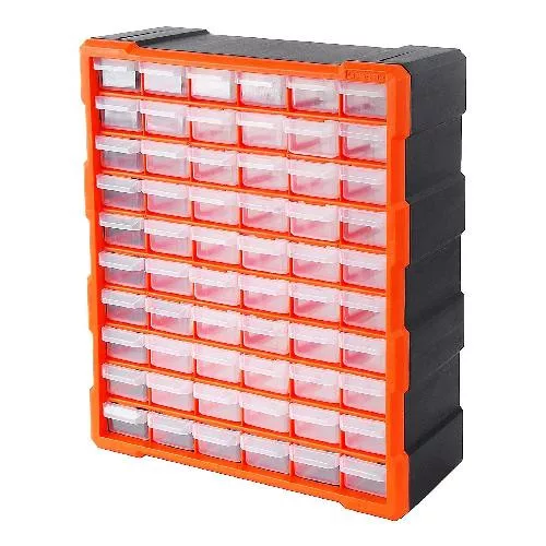 Tactix szortiment szekrény 60 fiókkal 48.5x38.5x16cm