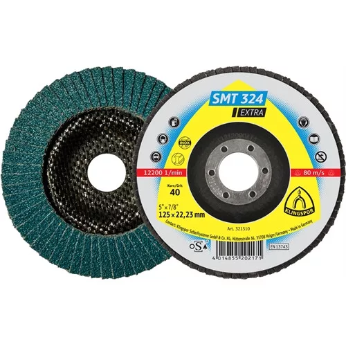 Klingspor lamellás csiszolótányér 125x22.23mm 40 SMT 324 N Egyenes