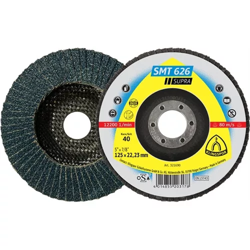 Klingspor lamellás csiszolótányér 125x22.23mm 40 SMT 626 N Kúpos