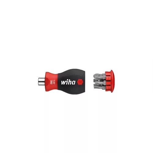 Wiha Csavarhúzó bittárral mágneses Phillips, lapos 6 bittel, Stubby, 1/4" (33738)