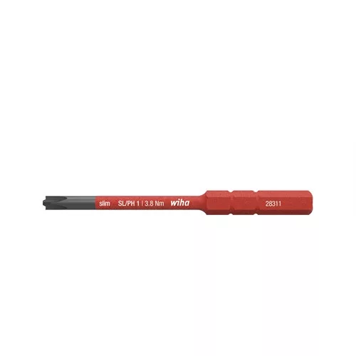 Wiha slimBit electric bit PlusMinus/Phillips SL/PH1 x 75mm (34587) VDE