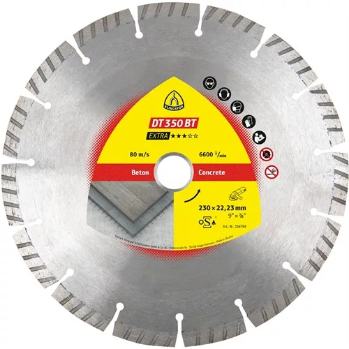 Klingspor gyémánt vágótárcsa 115x2.4x22.23mm DT 350 BT turbó